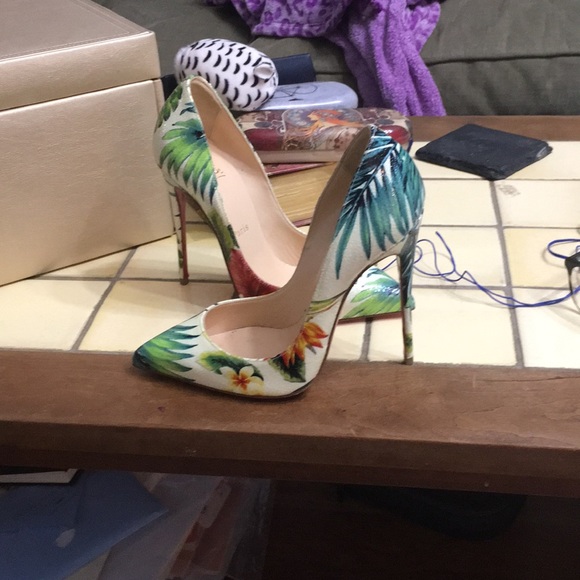christian louboutin floral pumps